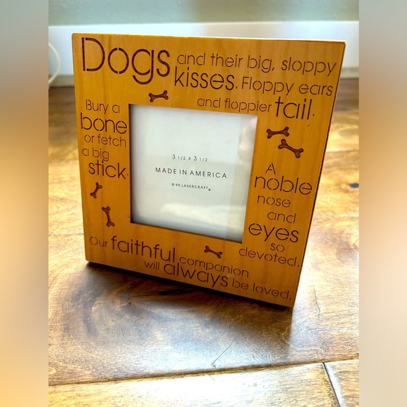 DOG Themed Laser Engraved Wooden Photo Picture Frame - Picture 1 of 5